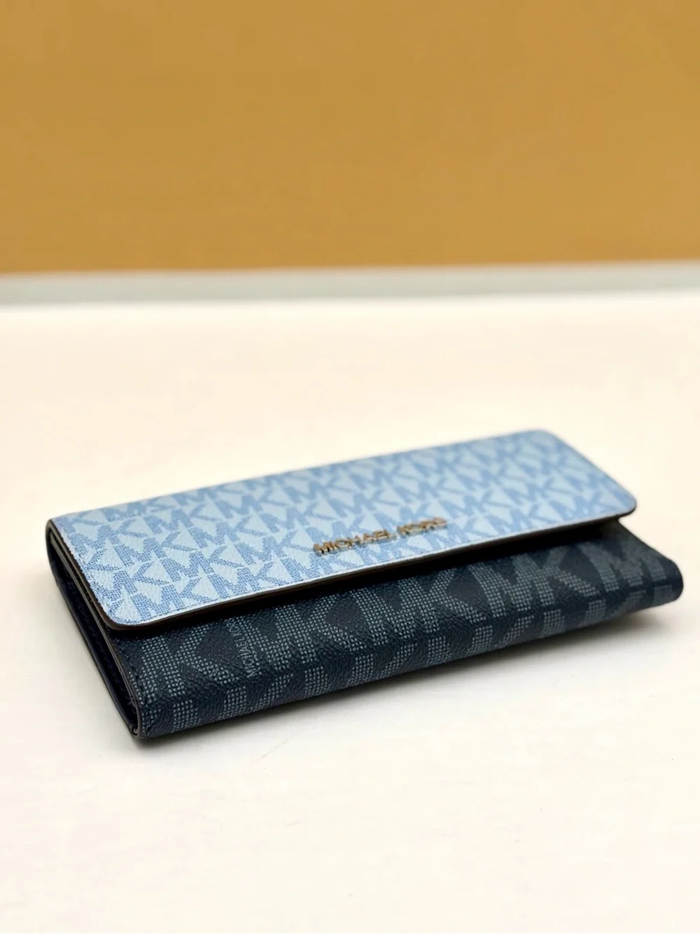 Michael Kors Large Two Tone Signature Trifold Wallet